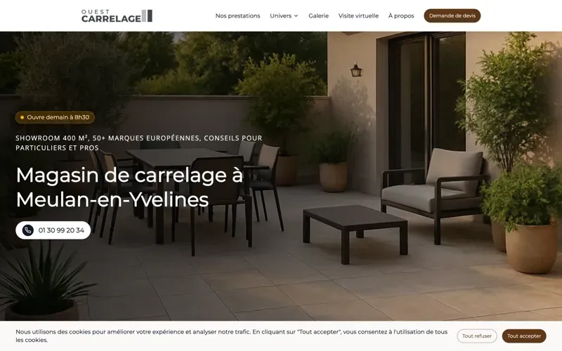Site Ouest Carrelage réalisé par Localic